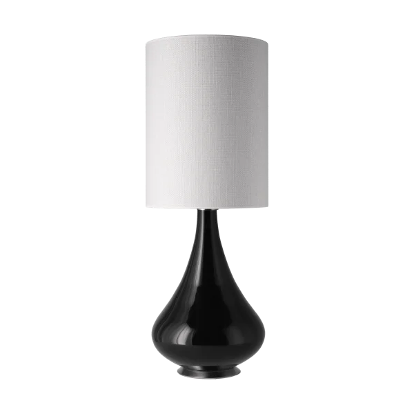 Flavia Lamps Renata tafellamp zwarte lampvoet Babel Beige L