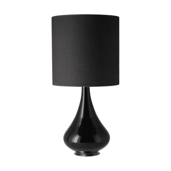 Flavia Lamps Renata tafellamp zwarte lampvoet Lino Negro M