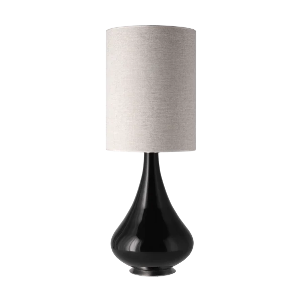 Flavia Lamps Renata tafellamp zwarte lampvoet London Beige L