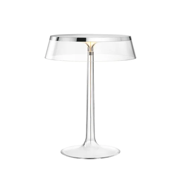 Flos Bon Jour T tafellamp Chrome-transparante kap