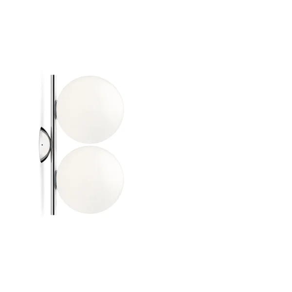 Flos IC lights C/W1 Double muurlamp Chroom-opaal