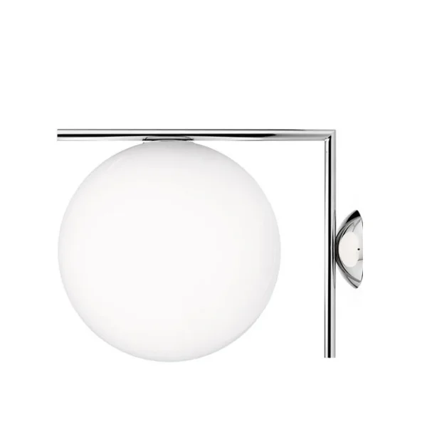 Flos IC lights C/W2 muurlamp Chroom-opaal