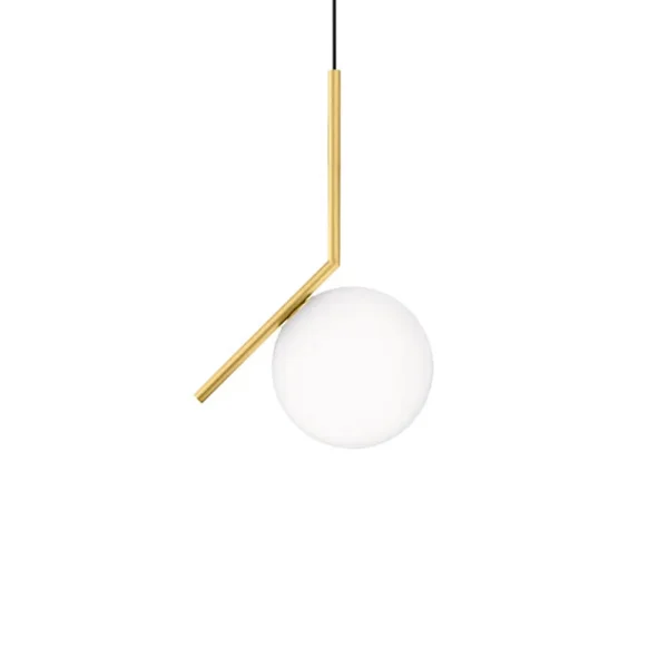 Flos IC lights S1 hanglamp Geborsteld messing-opaal