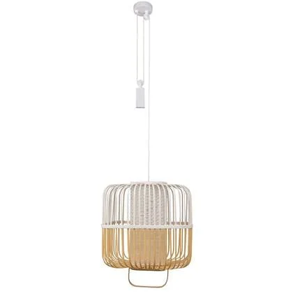 Forestier Bamboo square hanglamp medium white