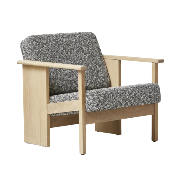 Form & Refine Block loungestoel Wit eik-Zero 0004
