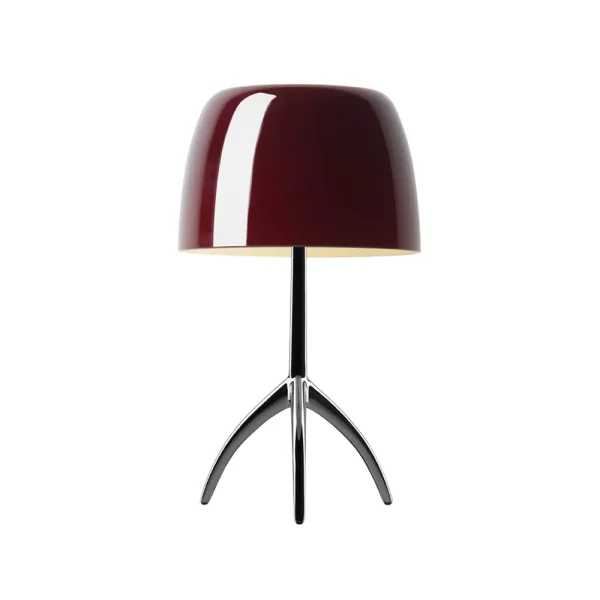 Foscarini Lumiere Grande dimbare tafellamp kersenrood, zwartchroom