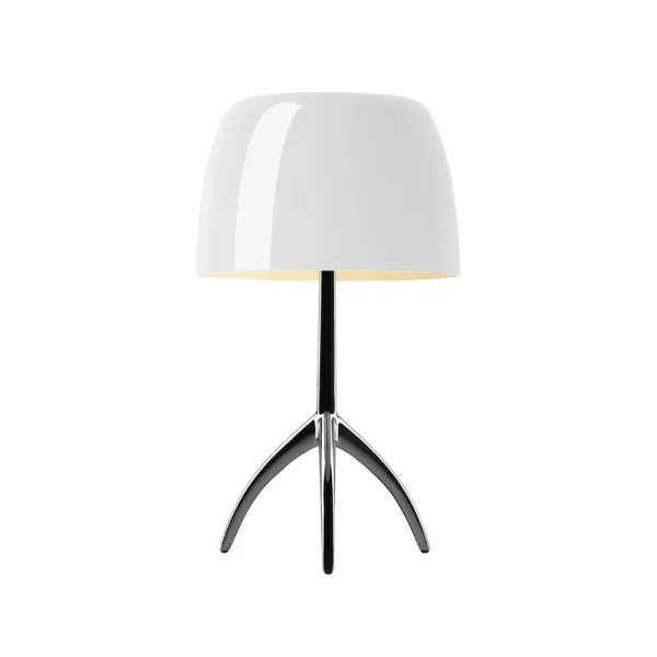 Foscarini Lumiere Grande dimbare tafellamp wit, zwartchroom