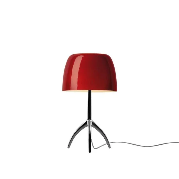 Foscarini - Lumiere Piccola tafellamp, chroom/rood, 35 cm