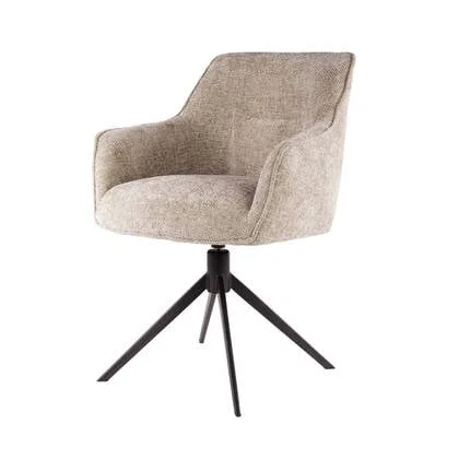 Fraaai Diego eetkamerstoel geweven draaibaar - zand