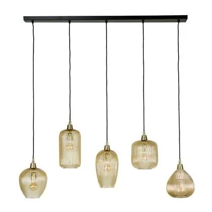 Fraaai Elize hanglamp gestreept glas 5L