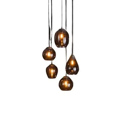 Fraaai Elouise hanglamp 5L getrapt mix chrome glas