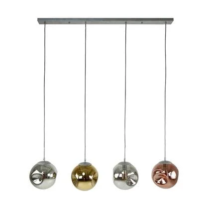 Fraaai Gilian hanglamp 4L oud zilver