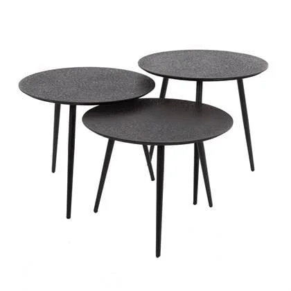 Fraaai Lazio salontafel rond grijs | set van 3