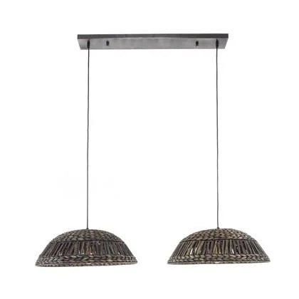 Fraaai Lucy hanglamp 2x dome - zwart nikkel