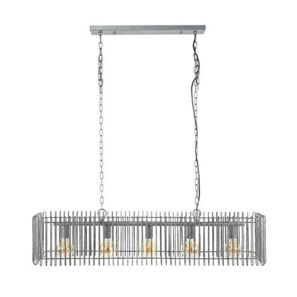 Fraaai Newton metaal oud zilver hanglamp 120cm 5L