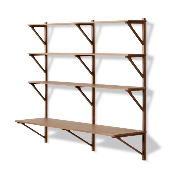 Fredericia Furniture BM29 plank met bureau 149x134 cm Walnoot lak