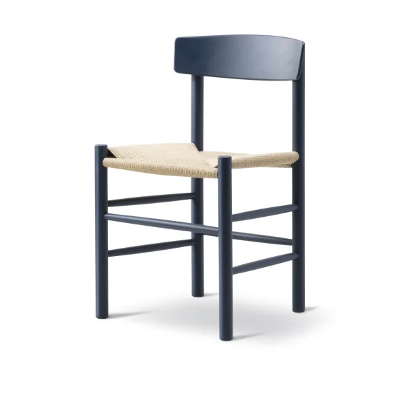 Fredericia Furniture J39 stoel Indigo blue – gevlochten natuur