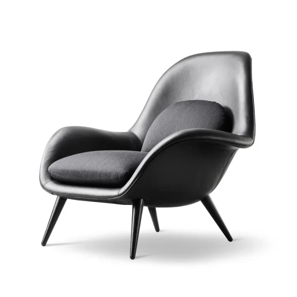 Fredericia Furniture Swoon fauteuil Leer 88 – zwart eiken – Balder 192