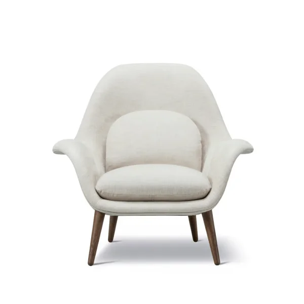 Fredericia Furniture Swoon fauteuil Maple 222 wit – gerookt eiken