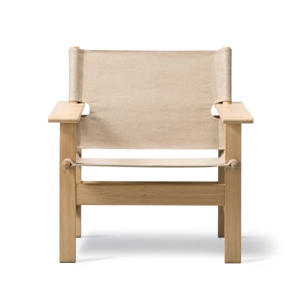 Fredericia Furniture The Canvas Chair fauteuil Canvas naturel-lichtgeolied eikenonderstel