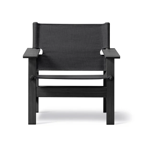 Fredericia Furniture The Canvas Chair fauteuil Canvas zwart-zwartgelakte eik