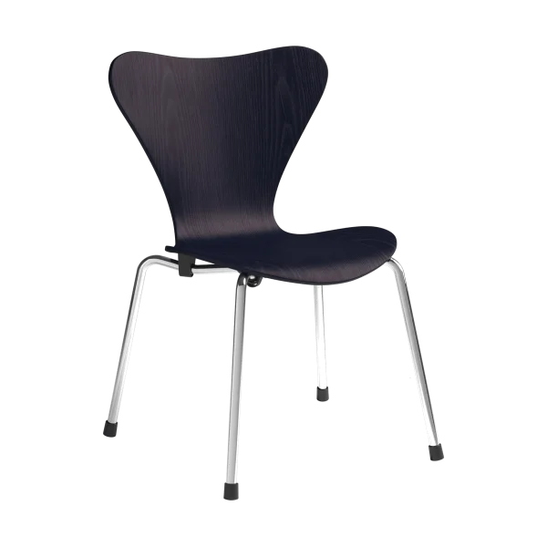 Fritz Hansen 3177 Series 7 kinderstoel Midnight blue geschilderde as-chroom