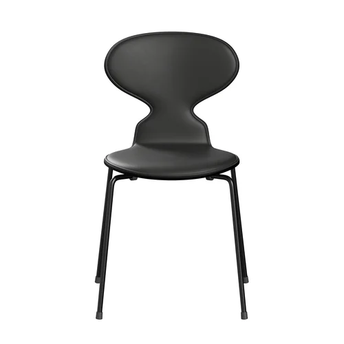 Fritz Hansen Ant Chair Gestoffeerd - leer Essential zwart - gelakt