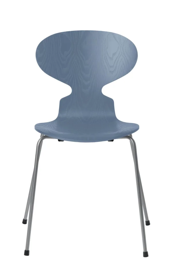 Fritz Hansen Ant Stoel - dusk blue - zilvergrijs