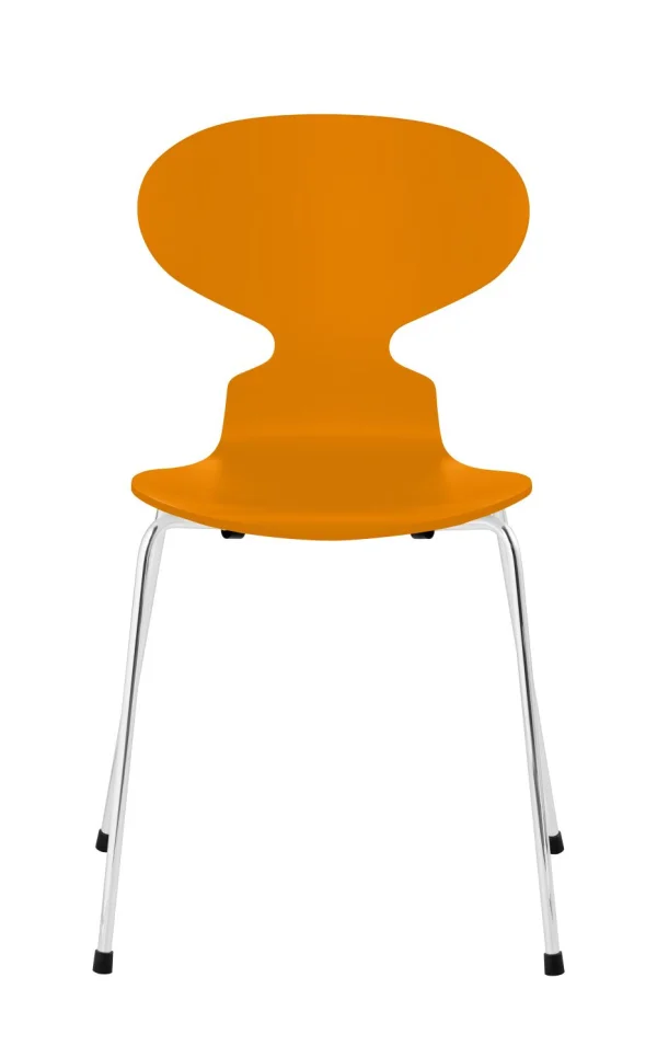 Fritz Hansen Ant Stoel - gelakt - burnt yellow - verchroomd