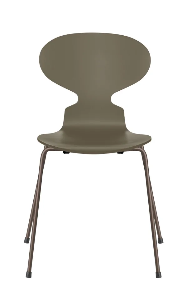 Fritz Hansen Ant Stoel - gelakt - olive green - brons