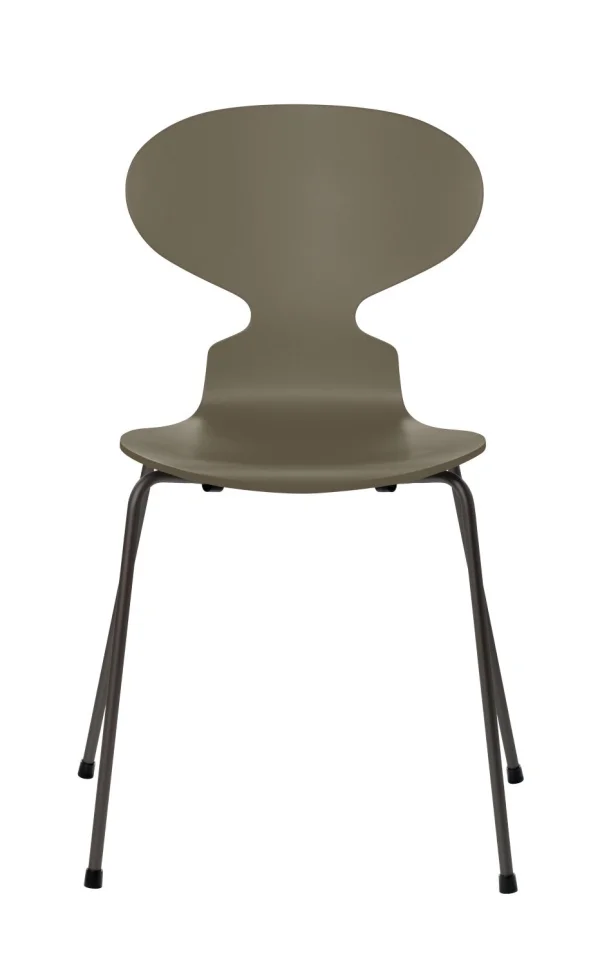 Fritz Hansen Ant Stoel - gelakt - olive green - grafiet