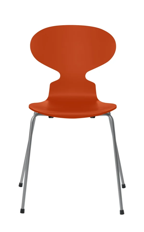 Fritz Hansen Ant Stoel - gelakt - paradise orange - zilvergrijs