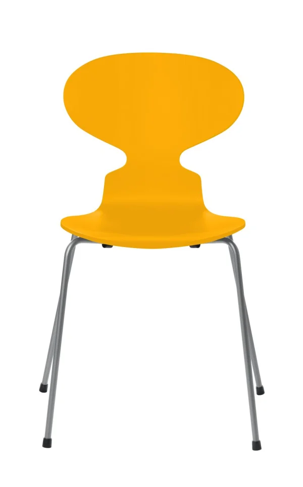 Fritz Hansen Ant Stoel - gelakt - true yellow - zilvergrijs