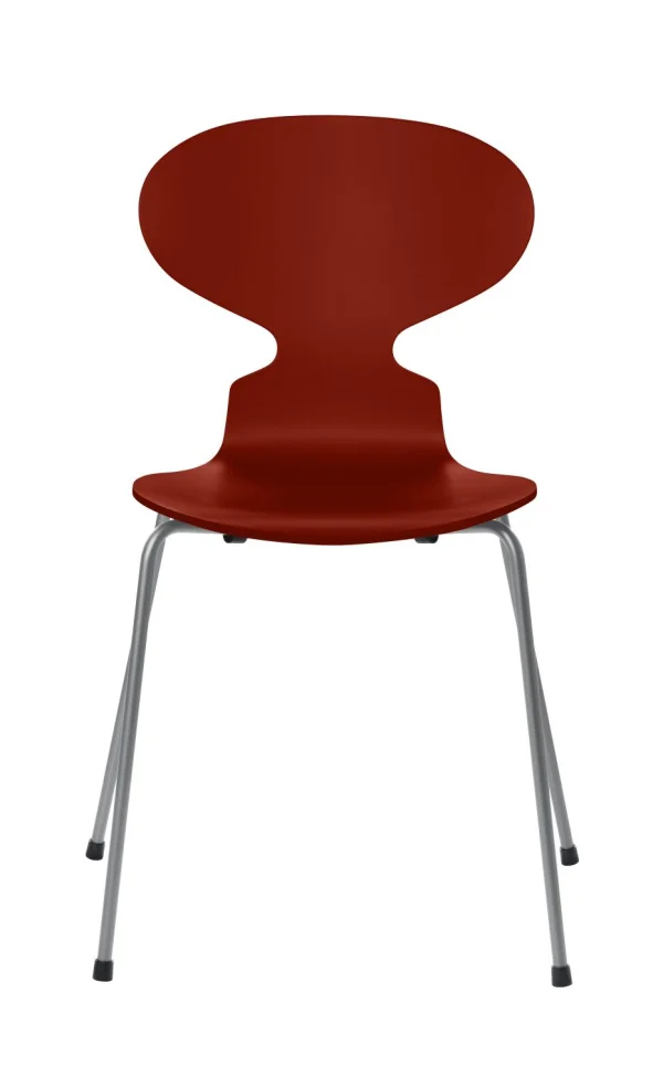 Fritz Hansen Ant Stoel - gelakt - venetian red - zilvergrijs