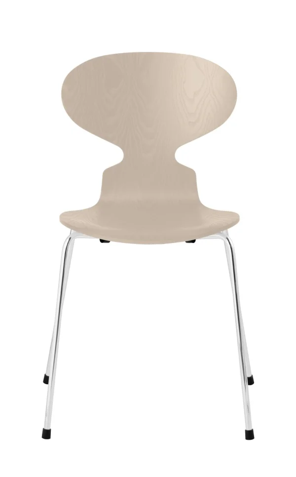 Fritz Hansen Ant Stoel - light beige - verchroomd