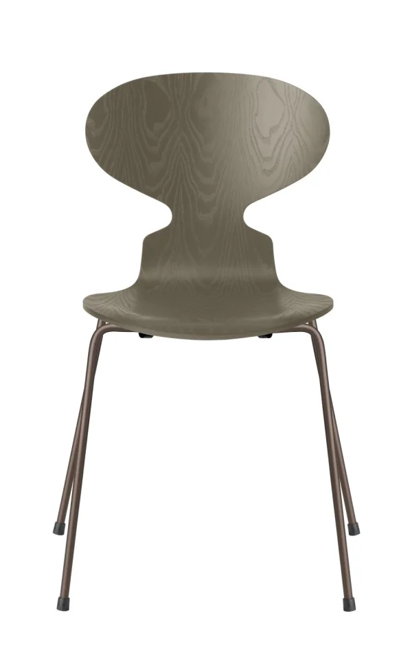 Fritz Hansen Ant Stoel - olive green - brons