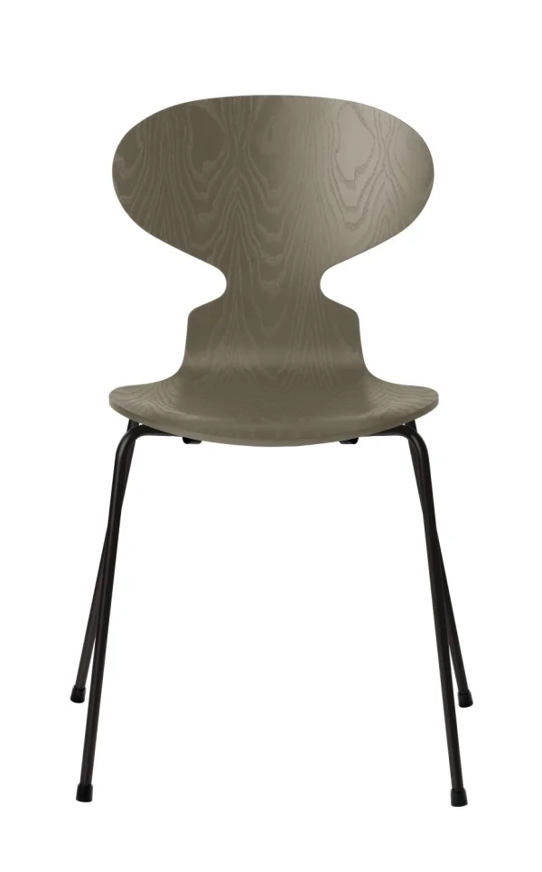 Fritz Hansen Ant Stoel - olive green - zwart