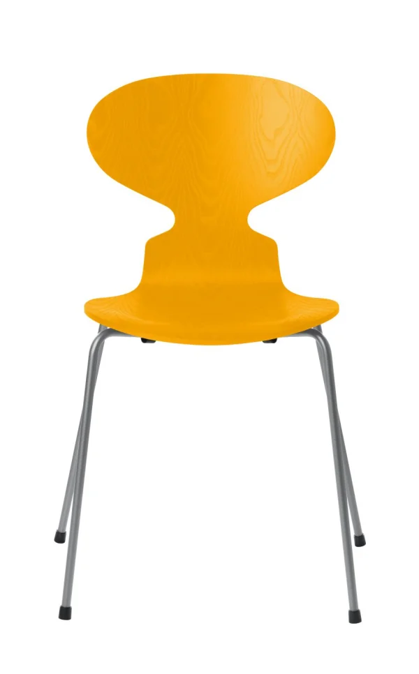 Fritz Hansen Ant Stoel - true yellow - zilvergrijs