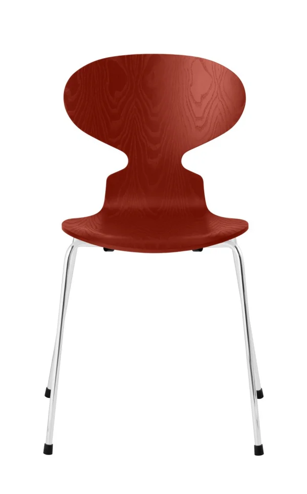 Fritz Hansen Ant Stoel - venetian red - verchroomd