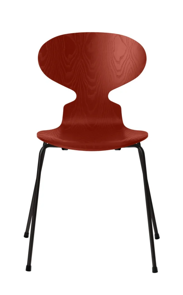 Fritz Hansen Ant Stoel - venetian red - zwart