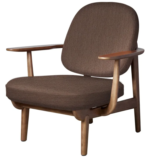 Fritz Hansen Fred Loungefauteuil - JH97 - beige/oranje - eiken walnoot gebeitst