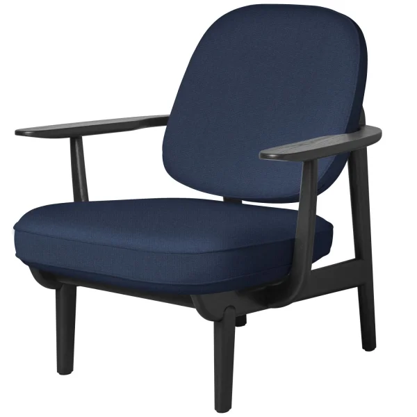 Fritz Hansen Fred Loungefauteuil - JH97 - blauw uni - zwart essen