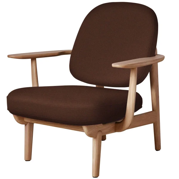 Fritz Hansen Fred Loungefauteuil - JH97 - donker oranje - eiken geolied