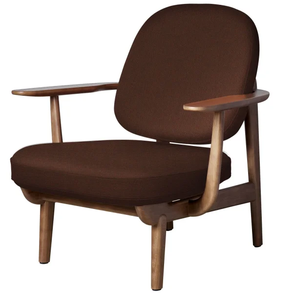 Fritz Hansen Fred Loungefauteuil - JH97 - donker oranje - eiken walnoot gebeitst