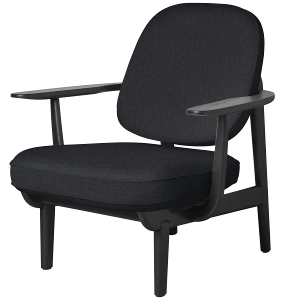 Fritz Hansen Fred Loungefauteuil - JH97 - donkergrijs - zwart essen