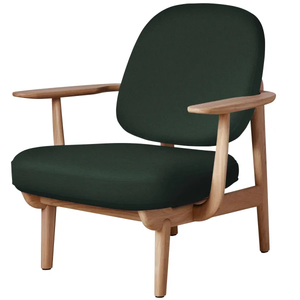 Fritz Hansen Fred Loungefauteuil - JH97 - donkergroen uni - eiken geolied