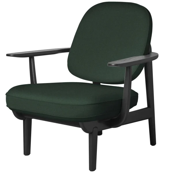 Fritz Hansen Fred Loungefauteuil - JH97 - donkergroen uni - zwart essen