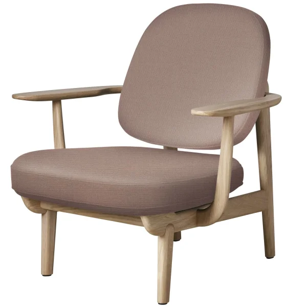 Fritz Hansen Fred Loungefauteuil - JH97 - licht rood uni - eiken helder gelakt