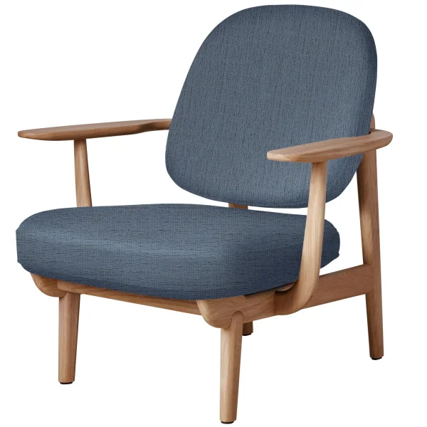 Fritz Hansen Fred Loungefauteuil - JH97 - lichtblauw - eiken geolied