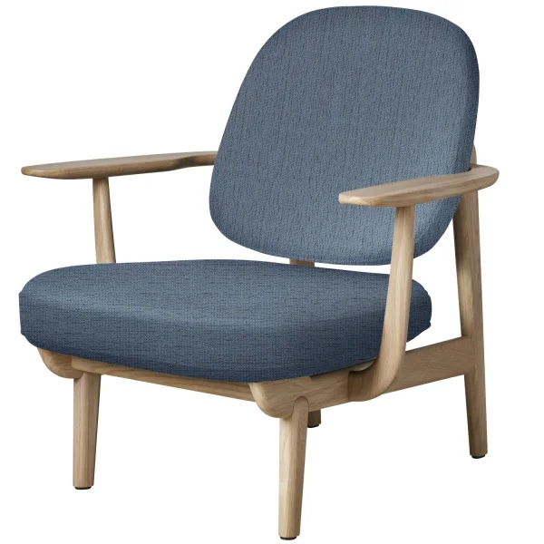 Fritz Hansen Fred Loungefauteuil - JH97 - lichtblauw - eiken helder gelakt